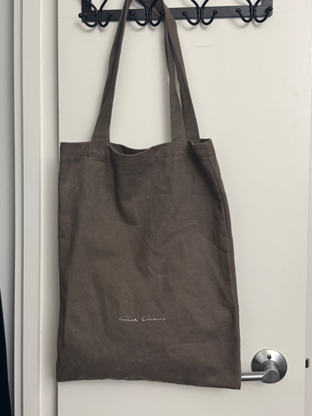 Rick Owens Gray Fabric Shopping Tote Bag